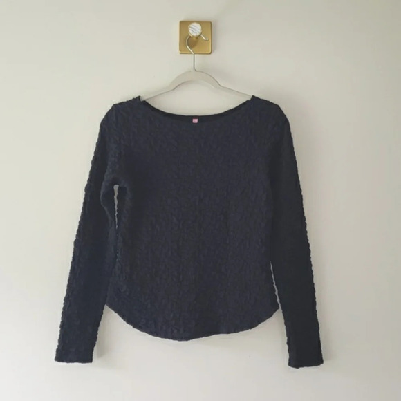 Sno Skins Long Sleeve Top Women's Medium Navy Blue Minimalist Comfy Neutral - Picture 1 of 10